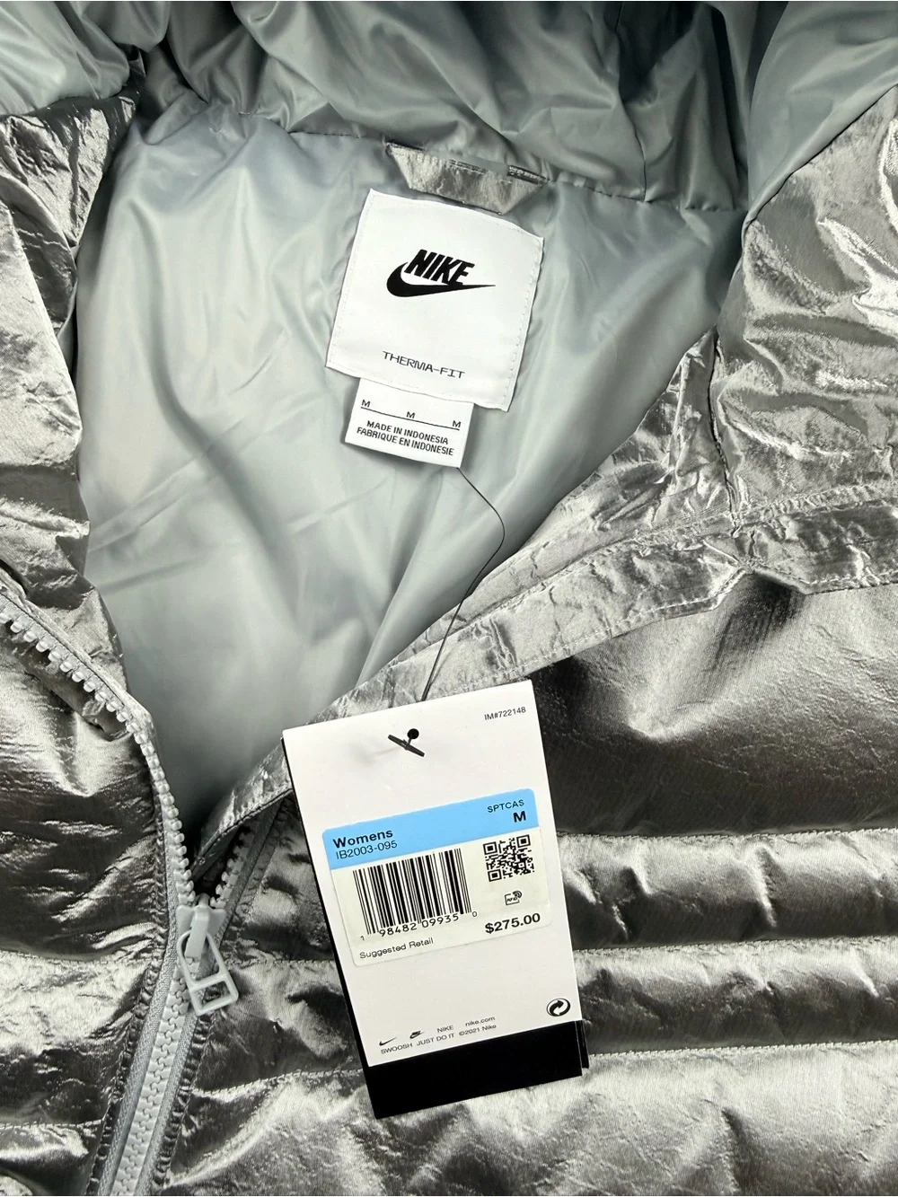 WOMEN'S NIKE SPORTSWEAR SWOOSH SERIES THERMA-FIT OVERSIZED FULL-ZIP DOWN PUFFER